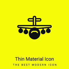 Aeroplane minimal bright yellow material icon