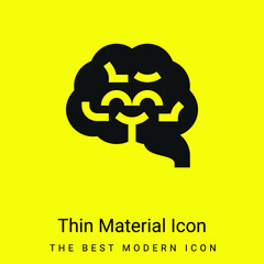 Brain minimal bright yellow material icon