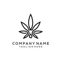 CBD Cannabis Marijuana Hemp Pot Leaves with Logo Design Oil