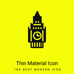 Big Ben minimal bright yellow material icon