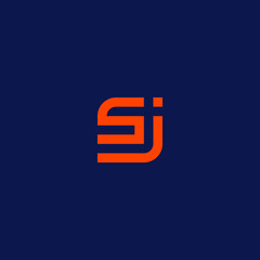 SJ monogram logo with orange color