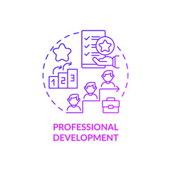 Professional development purple gradient concept icon. Employees perks abstract idea thin line illustration. Meaningful expertise and experience. Vector isolated outline color drawing