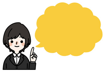 人物アイコンセット_女性_吹き出し