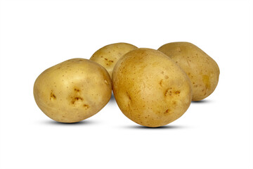 New potato isolated on white background close up