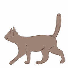 cat sketch, line drawing vector, isolated