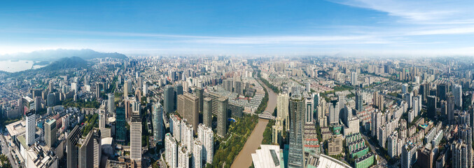 Aerial photography of Hangzhou city scenery