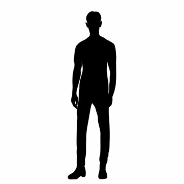 man, guy, black silhouette vector, isolated