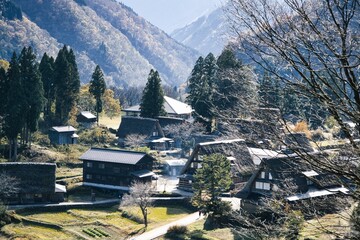茅葺屋根の集落