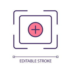 Branding focus RGB color icon. Setting clear aim for marketing strategy. Service and product goal, target marketing. Isolated vector illustration. Simple filled line drawing. Editable stroke