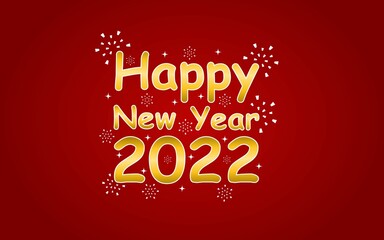 red color happy new year 2022 background design. designs for banner and cover templates.