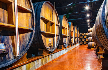 Traditioneller Portweinkeller  Porto am Rio Douro, Küstenstadt Portugals,  Brücken, Portwein,...