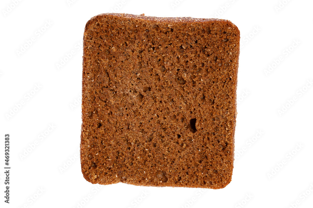 Poster slice of rye bread isolated on white background