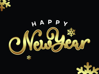 Happy New Year Sign With Snow