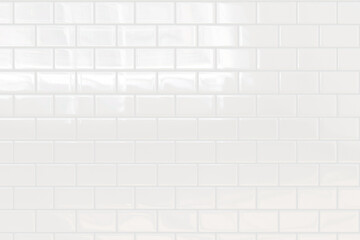 Naklejka premium Modern white tile background and texture. square ceramic mosaic. Home and kitchen concept. 3D illustration