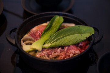 Sukiyaki, japanese traditional hot pot