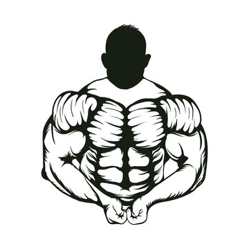 Gym Fitness Man Hardcore Fitness man Isolated Illustration Vector Silhouette Image