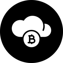 bitcoin cloud glyph icon