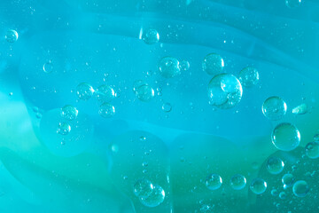 Abstract Green water bubbles background