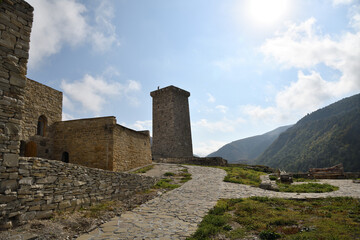 Tower in Khoy village. Chechnya, Russia, Caucasus