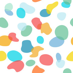 seamless pattern of colorful blobs or splashes, vector illustration background