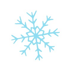 Hand drawn Christmas snowflake. Vector doodle sketch illustration isolated on white background.