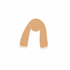 Beige scarf. Cartoon vector illustration