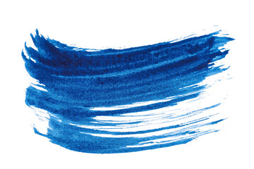 blue abstract watercolor paint brush stroke texture isolated on white background for logo and...