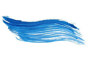 blue abstract watercolor paint brush stroke texture isolated on white background for logo and banner. design, creative, and illustration.