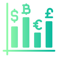 currency statistics gradient icon