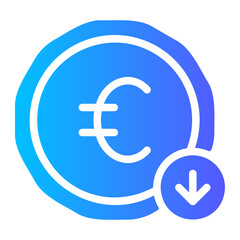 euro decrease gradient icon
