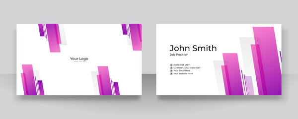 Modern elegant simple pink purple business card design template