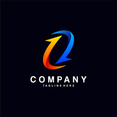 arrow logo in letter o