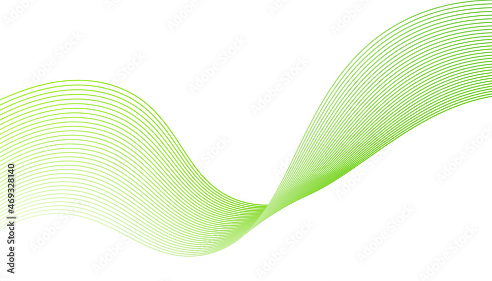 Aufkleber Modern abstract green wave liquid lines background. Vector abstract graphic design Banner Pattern background template.