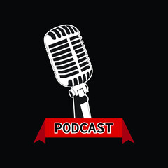 Podcast logo, t shirt design