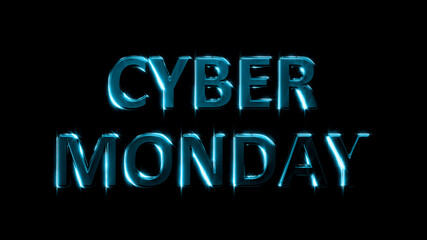 bright shining text for cyber monday sale, isolated - object 3D illustration