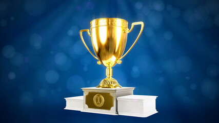 winners bowl on defocused background with free place - abstract 3D illustration