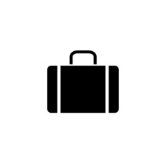 Suitcase vector icon on white background. Flat black illustration. Symbol, logo illustration. Web flat icon.
