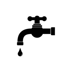 Water tap icon. Faucet water flat illustration. Simple vector illustration. Vector art.
