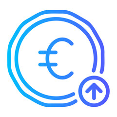 euro increase gradient icon