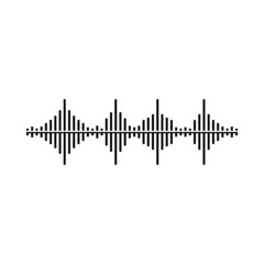 Sound wave vector icon. Black sound wave on white background. Volume icon vector. 