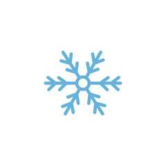Snowflake icon vector in abstract style on white background. Snowy weather. Vector logo illustration.