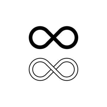 Infinity symbol vector icon on white background. Set infinity icons for web design. Symbol, logo illustration.