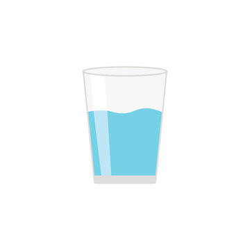 Glass of water vector illustration on white background. Glass of water, great design for any purposes. Isolated object.