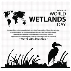 world wetlands day, poster and banner - obrazy, fototapety, plakaty
