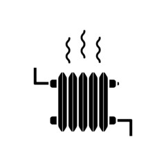 Radiator vector icon on white background. Flat icon with hot heater vector icon for web design. Heater symbol.