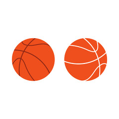 Obraz premium Basketball ball vector icon on white background. Team sport. Vector graphic. Flat design.