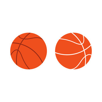 Basketball ball vector icon on white background. Team sport. Vector graphic. Flat design.