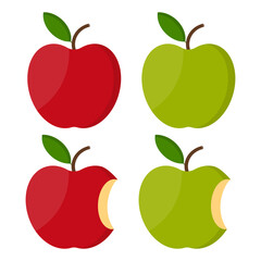 Apple flat vector icon. Apple, great design for any purposes. Fresh healthy food.