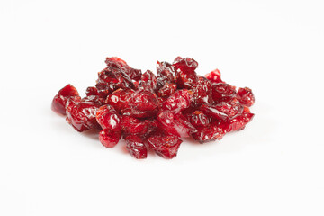Dried cranberries isolated on white background