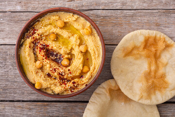 Declicious food from chickpea - hummus